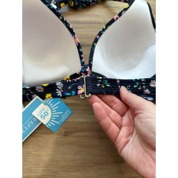 NWT Draper James Ditsy Garden Bow Front Halter Bikini Top Size Large - Picture 2 of 6